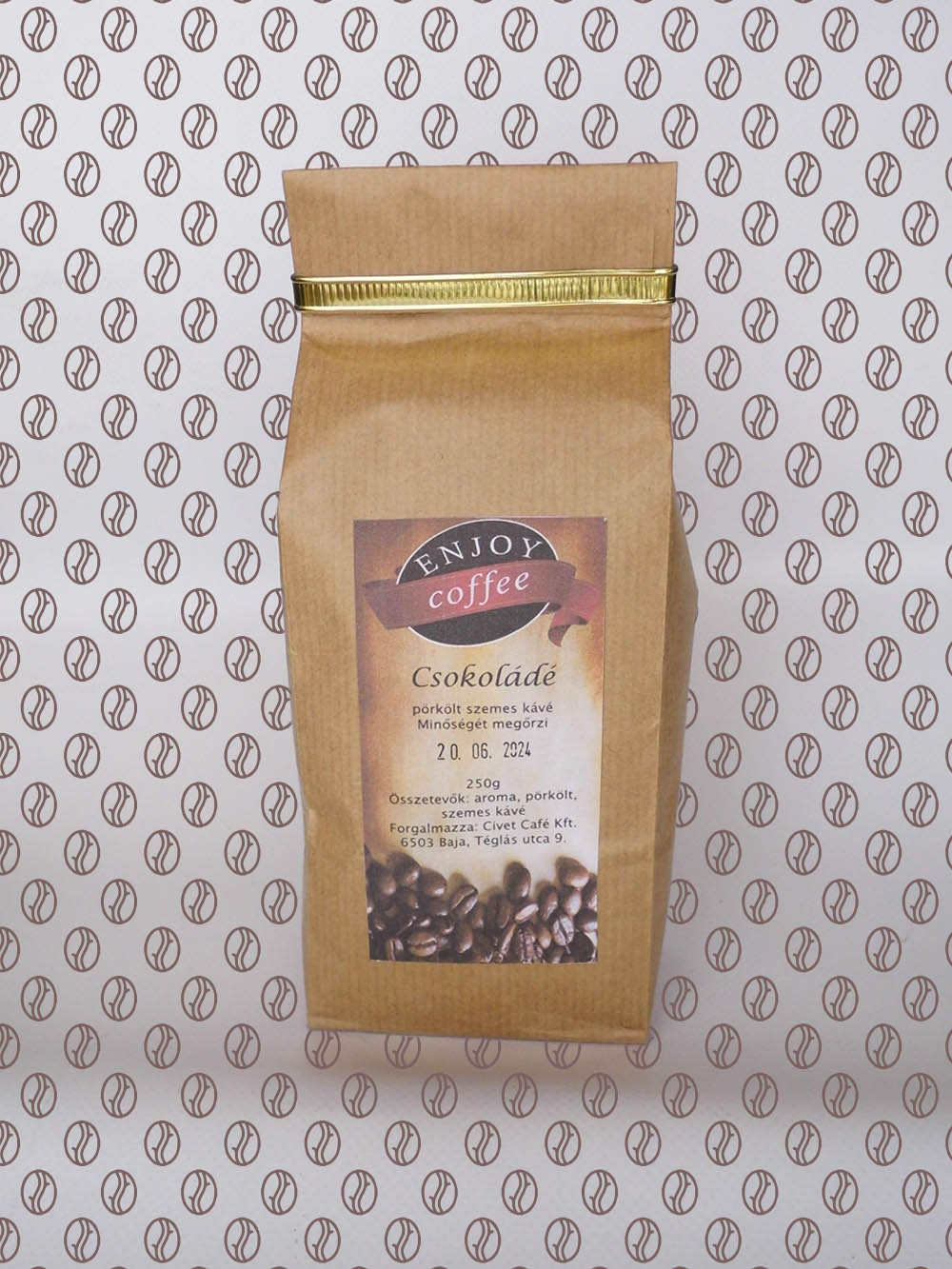 Enjoy Coffee Csokoládé ízesítésű szemes kávé 250g