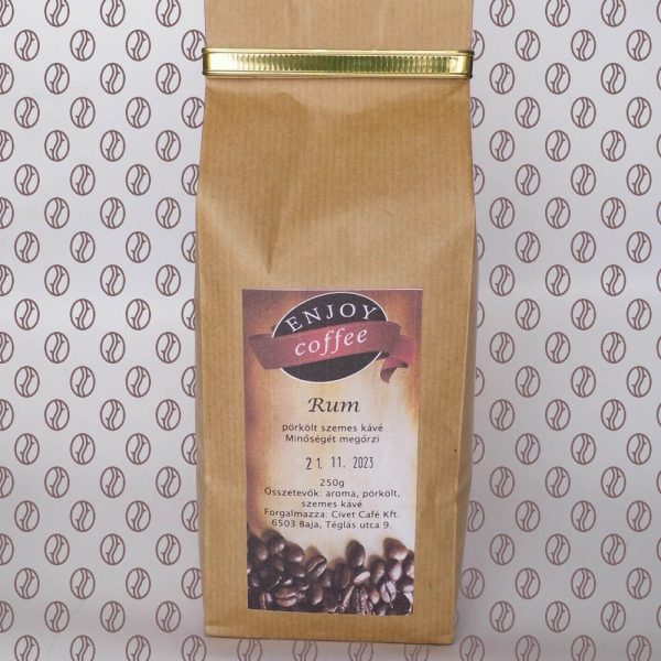 Enjoy Coffee Rum ízesítésű szemes kávé 250g