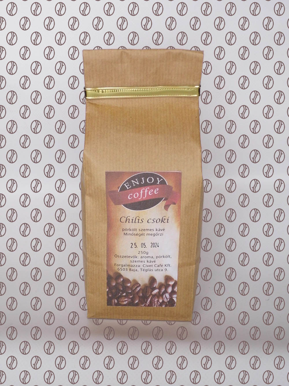 Enjoy Coffee Chilis csoki ízesítésű szemes kávé 250g