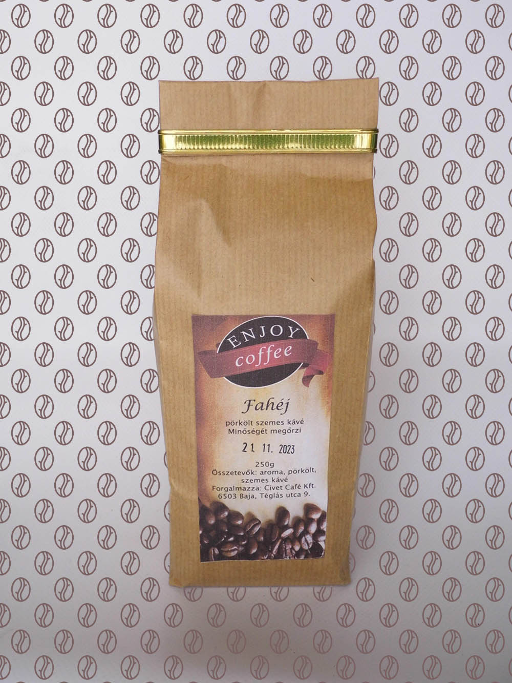 Enjoy Coffee Fahéj ízesítésű szemes kávé 250g