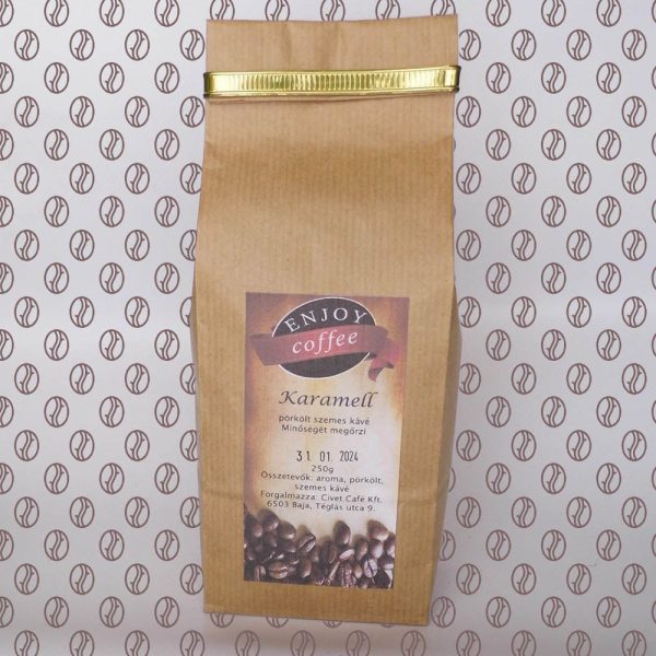 Enjoy Coffee Karamell ízesítésű szemes kávé 250g