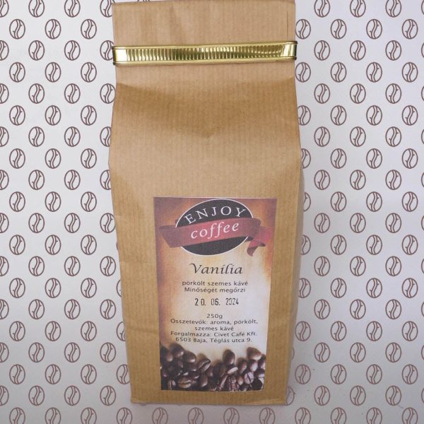 Enjoy Coffee Vanília ízesítésű szemes kávé 250g