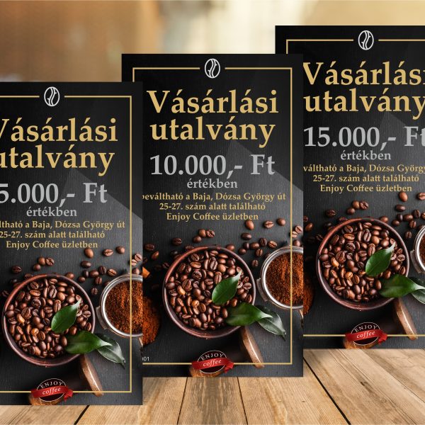 Enjoy Coffee vásárlási utalvány 5000-10000-15000 Ft